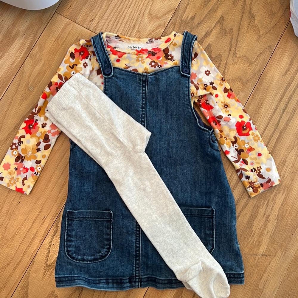 Denim dress outfit 24 months, carters.